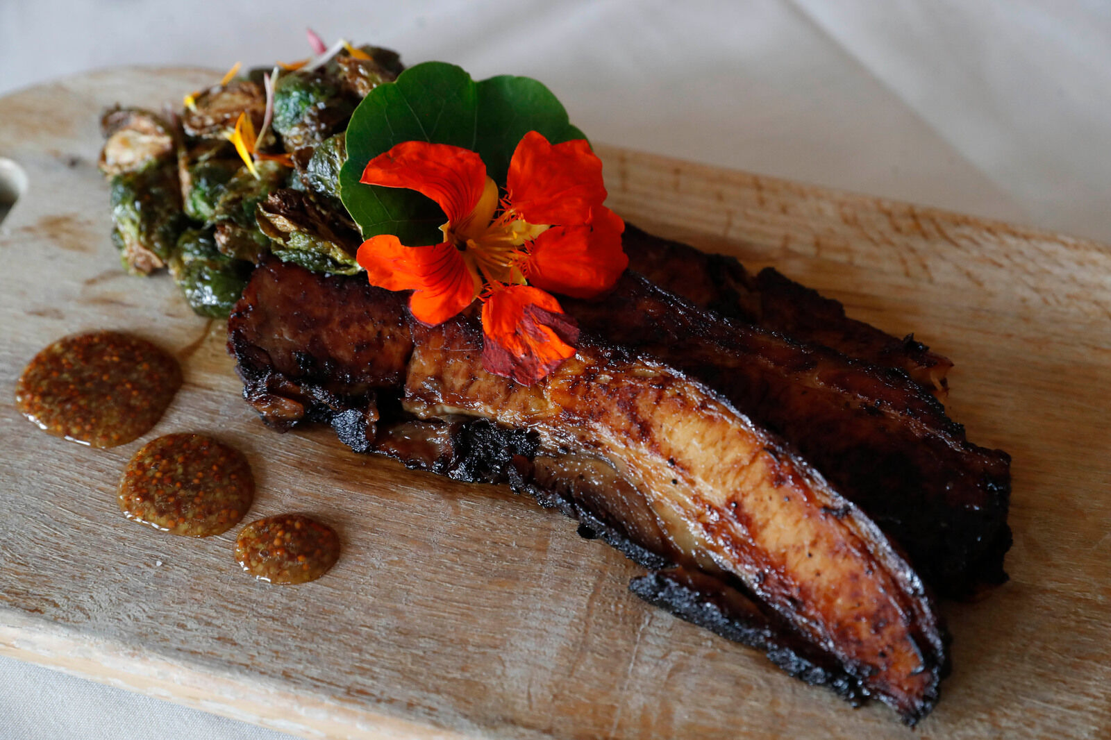 Maple-glazed pork belly at Six Friends Cabernet